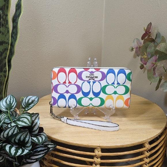 Coach Long Zip-Around Rainbow Wallet - Picture 1 of 10
